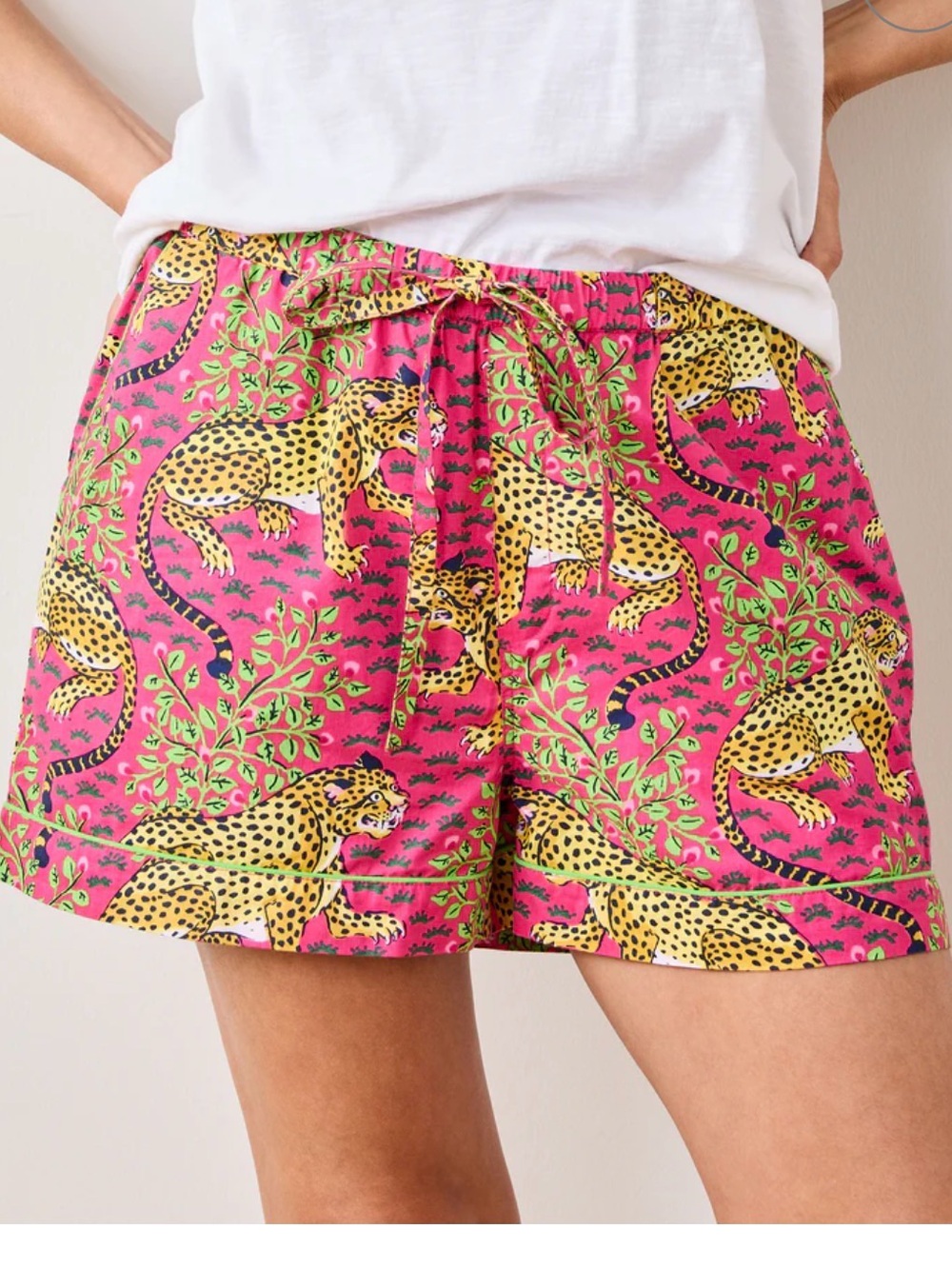 Printfresh Women's Pink Bagheera Print Drawstring Shorts